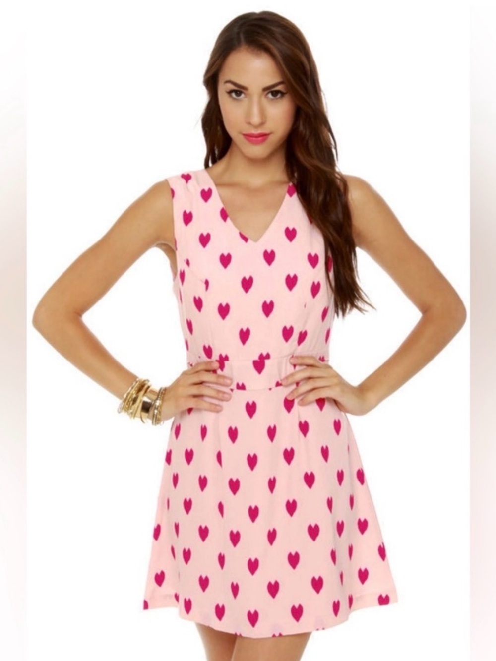 Camilla Tree Pink Hearts Dress S